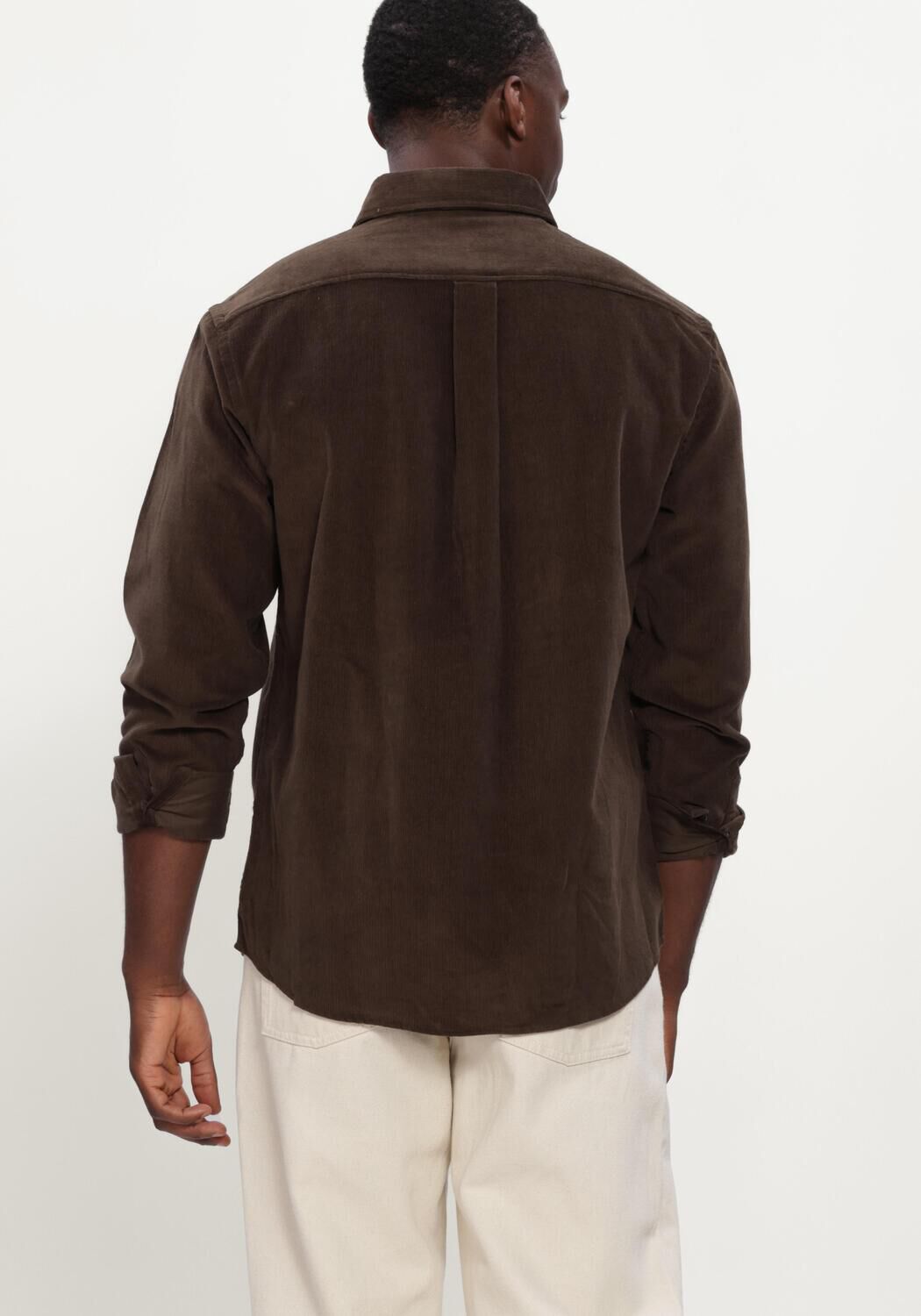 Braune SELECTED MEN Casual-Oberhemd SLMREGCOLE DANNI CORD BD LS SHIRT - large