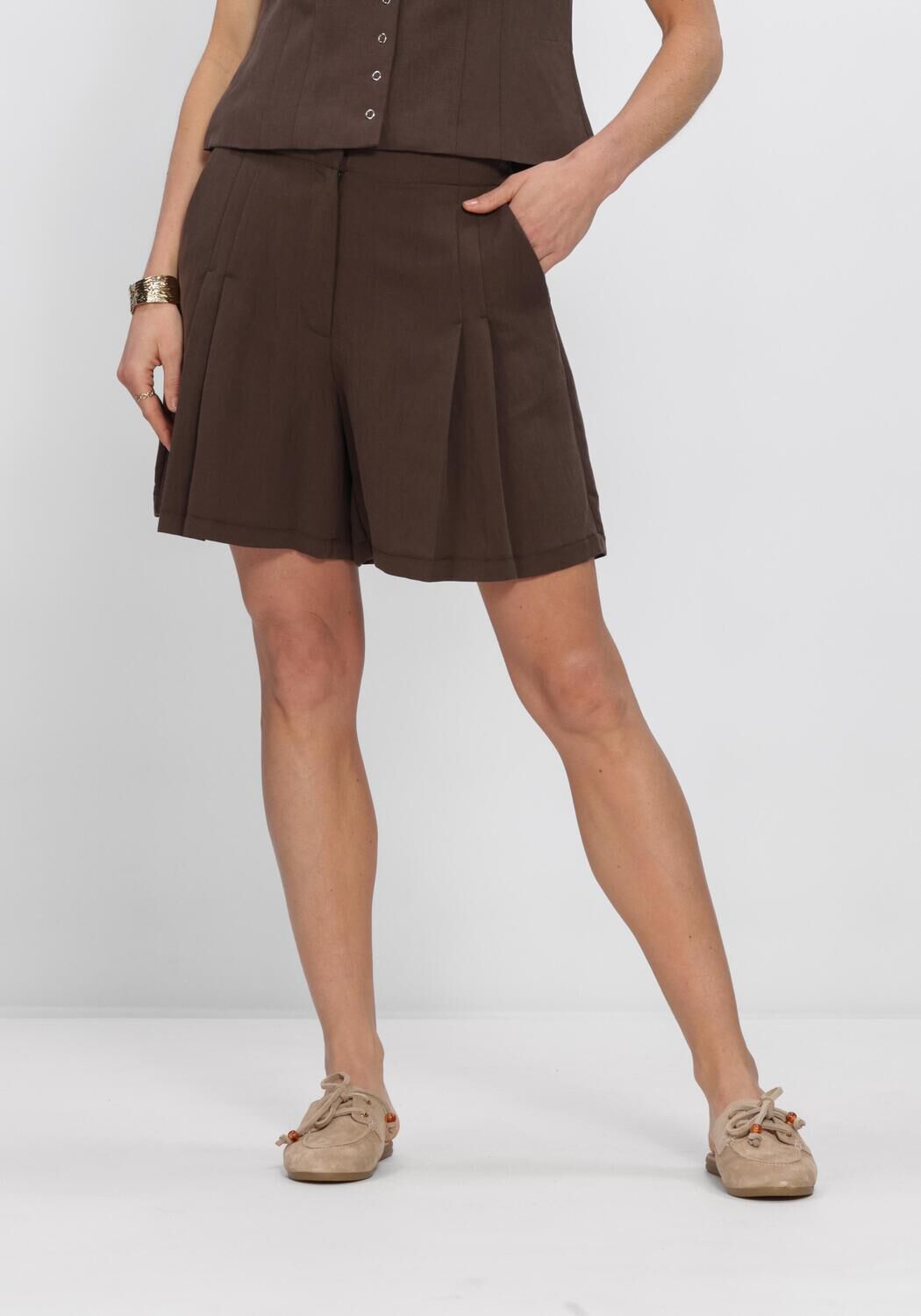 Braune OBJECT Kurze Hosen OBJMOLLY MW LO SHORTS - large