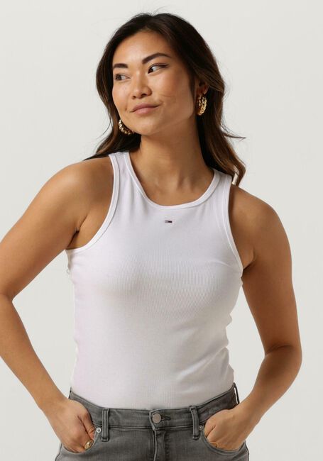 Weiße TOMMY JEANS Top TJW ESSENTIAL RIB TANK - large
