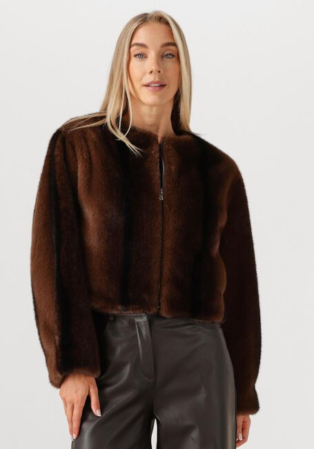 Braune STUDIO AR Fake-Fur-Jack CELESTE - large
