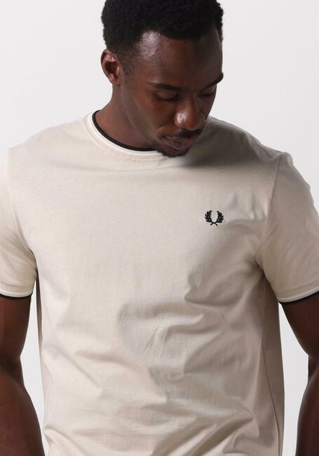 Sand FRED PERRY T-shirt TWIN TIPPED T-SHIRT - large