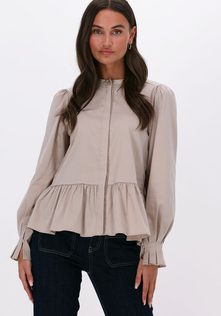Beige LEVETE ROOM Bluse ISLA SOLID 54 SHIRT - large