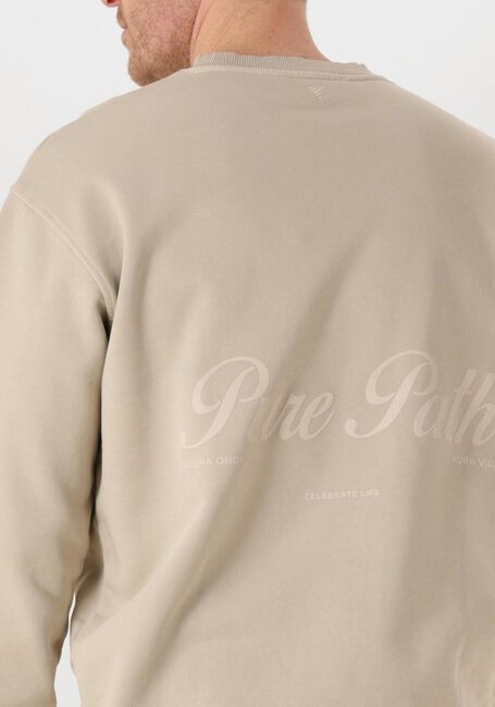 Beige PURE PATH Sweatshirt LOOSE FIT CREWNECK LS SWEATERS - large