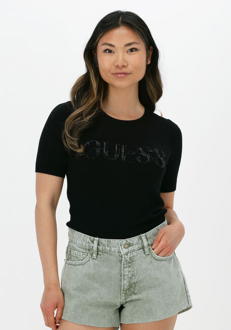 Schwarze GUESS Top AMELIE RN SS SWTR - large