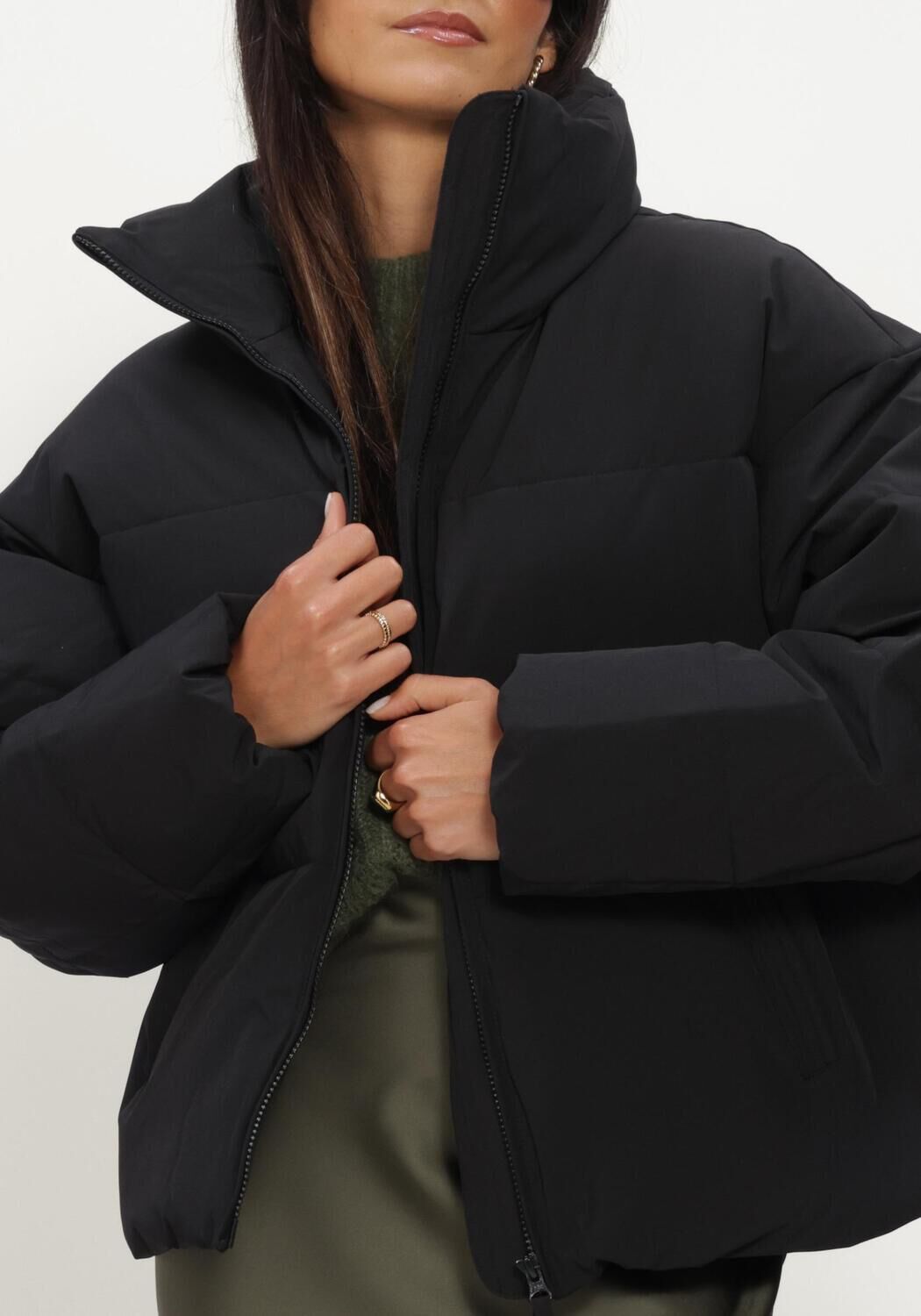 Schwarze MSCH COPENHAGEN Wattierte Jack MSCHREFRON JACKET - large