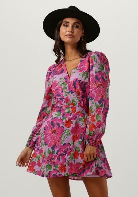 Mehrfarbige/Bunte ALIX THE LABEL Minikleid LADIES WOVEN PAINTED FLOWER BRODERIE DRESS - large