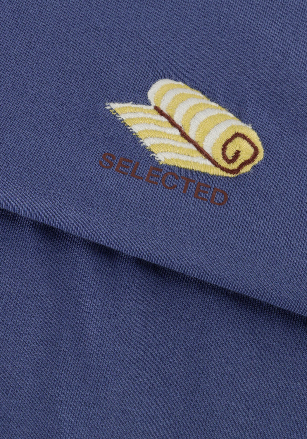 Blaue SELECTED MEN T-shirt SLHASPEN EMB SS O-NECK TEE - large