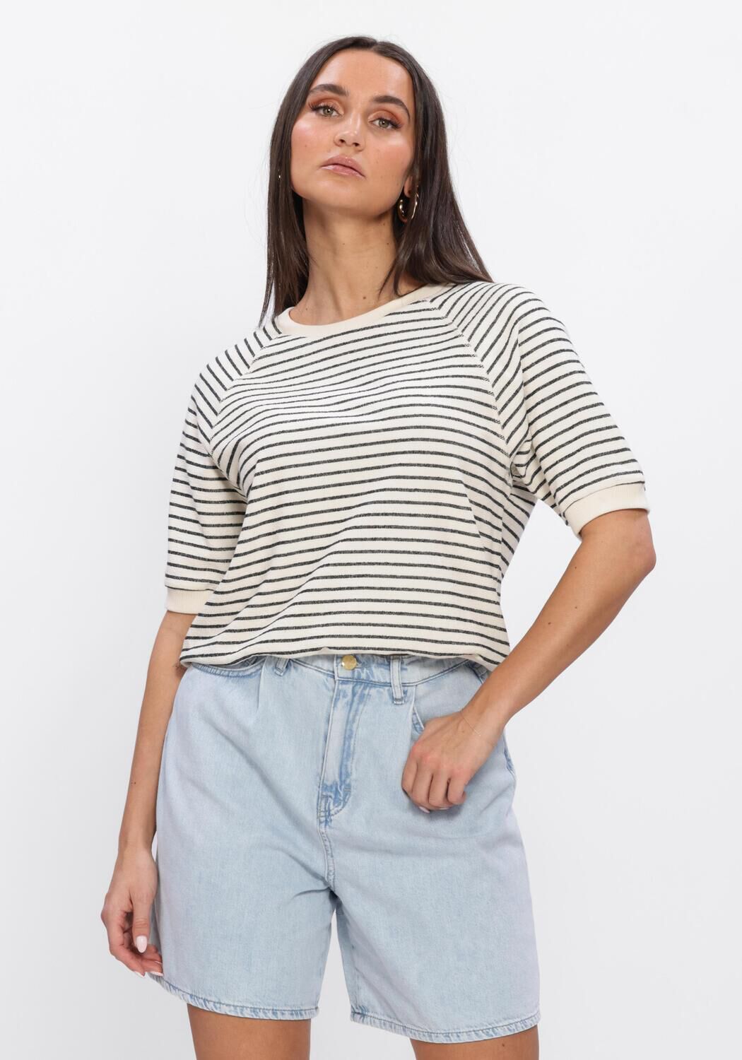 Sand BY-BAR Tops & T-shirts NEVA HEAVY STRIPE - large