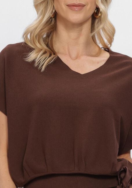 Braune SUMMUM Pullover V-NECK SWEATER VISCOSE BLEND KNIT - large