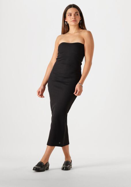 Schwarze CALVIN KLEIN Midikleid WOVEN LABEL RIB SLEEVELESS DRESS - large