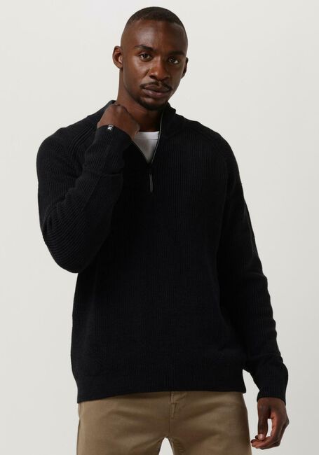 Schwarze VANGUARD Pullover HALF ZIP COLLAR COTTON MOULINE - large