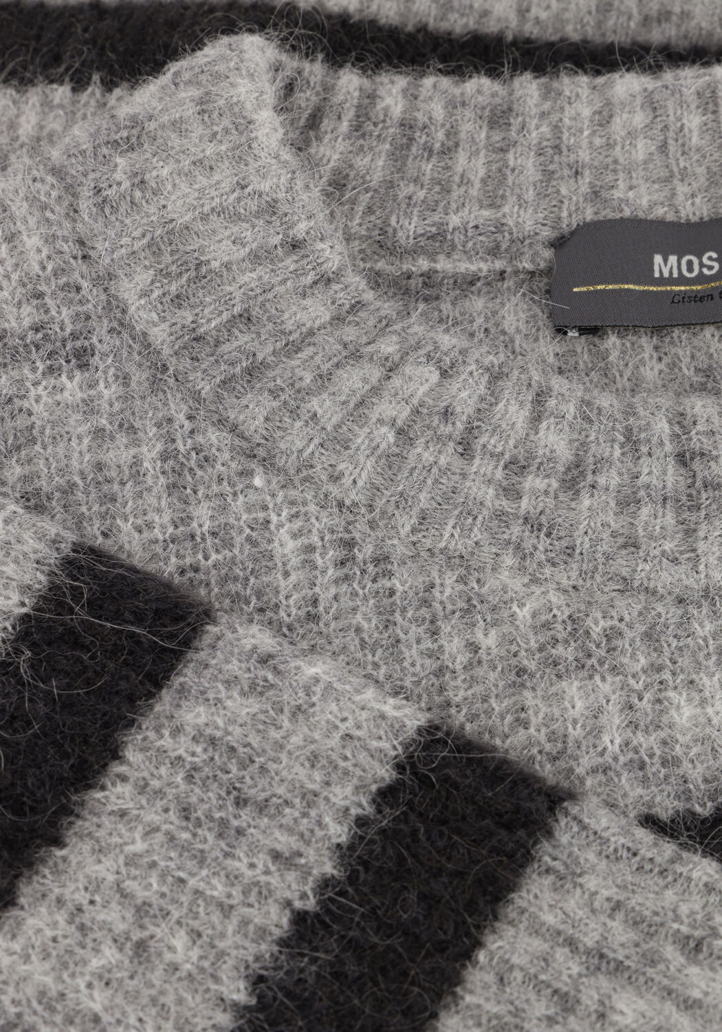Graue MOS MOSH Pullover THORA STRIPE CREWNECK KNIT - large