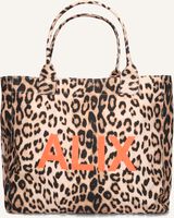 Braune ALIX THE LABEL Shopper LADIES WOVEN LEOPARD CANVAS SHOPPER - medium