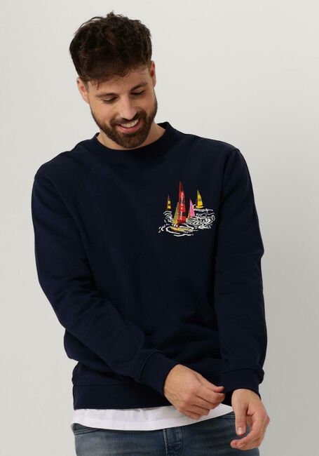 Blaue SCOTCH & SODA Pullover FRONT BACK BOATING ARTWORK SWEATSHIRT - large