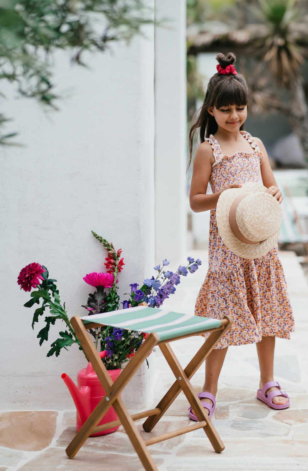 Mehrfarbige/Bunte PETIT BLUSH Maxikleid KATE DRESS - large