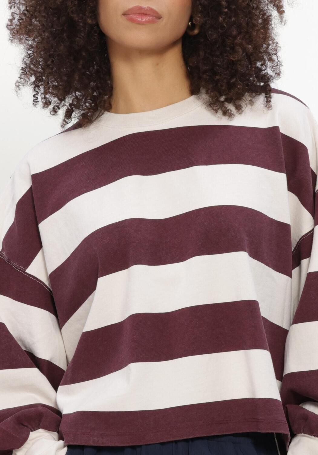 Bordeaux CATWALK JUNKIE Top OVERSIZED STRIPED LONG SLEEVE - large