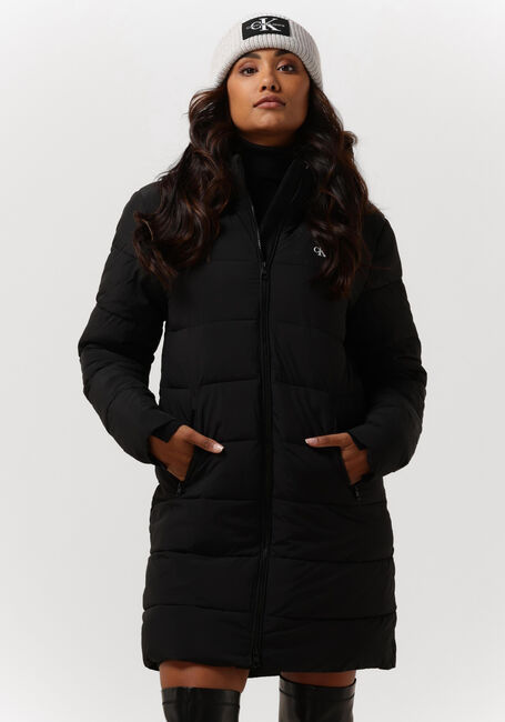 Schwarze CALVIN KLEIN Wattierte Jack LOGO HOOD LW PADDED COAT - large