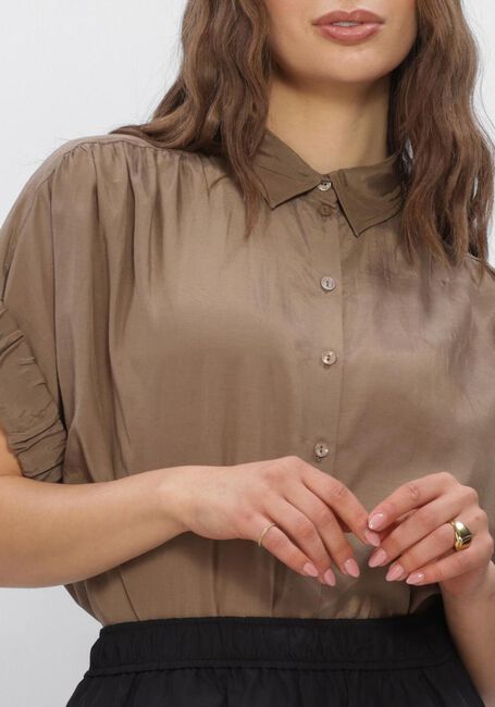 Sand SUMMUM Blusen BLOUSE SHORT SLEEVES VISCOSE COTTON - large