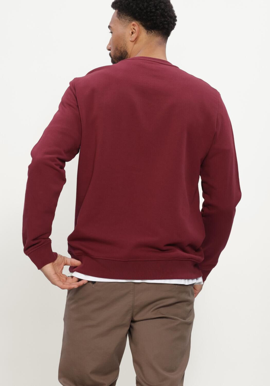 Bordeaux LYLE & SCOTT Pullover SUPERFINE CREW NECK SWEATSHIRT - large