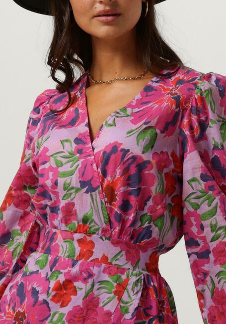 Mehrfarbige/Bunte ALIX THE LABEL Minikleid LADIES WOVEN PAINTED FLOWER BRODERIE DRESS - large