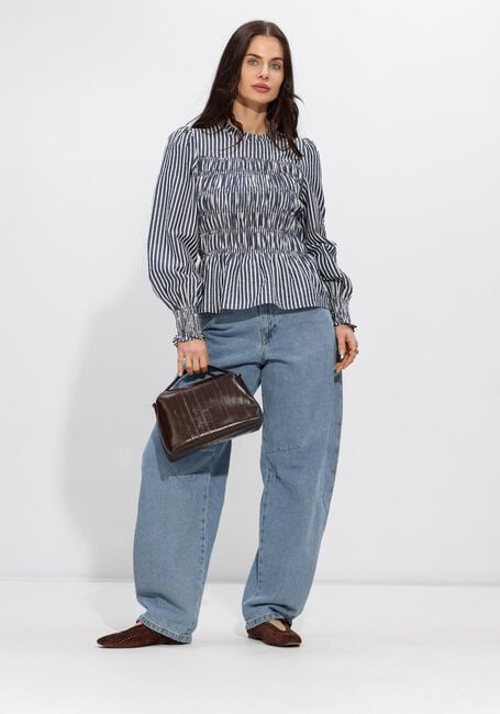 Dunkelblau NEO NOIR Blusen POSSA BIG STRIPE BLOUSE - large