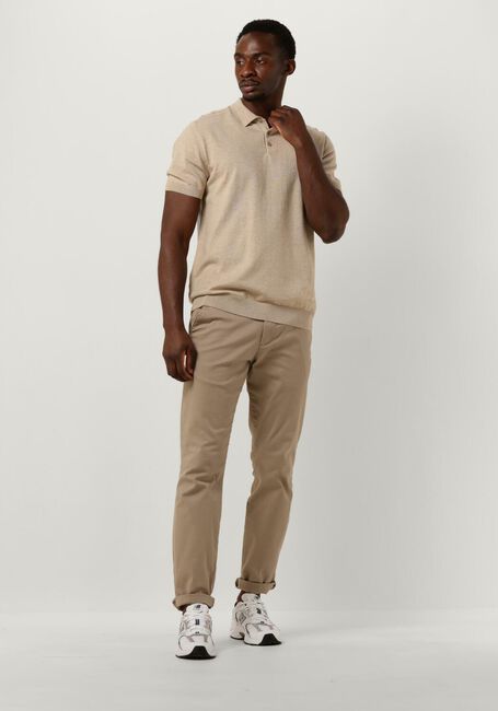 Beige SELECTED MEN Polo-Shirt SLHBERG SS KNIT POLO NOOS - large