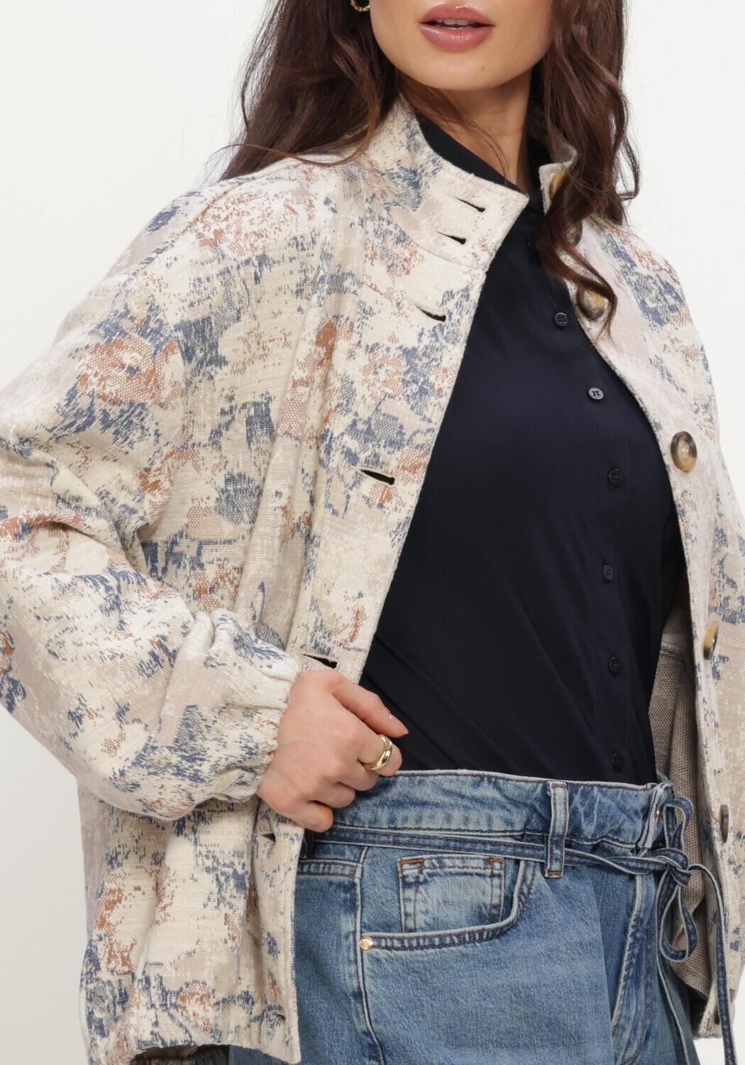 Nicht-gerade weiss STUDIO ANNELOES Blusen Nouri jacquard jacket - large