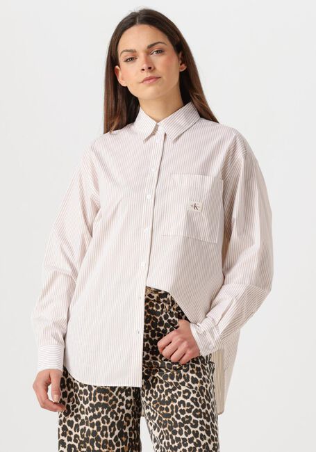 Ecru CALVIN KLEIN Blusen WOVEN LABEL RELAXED SHIRT - large