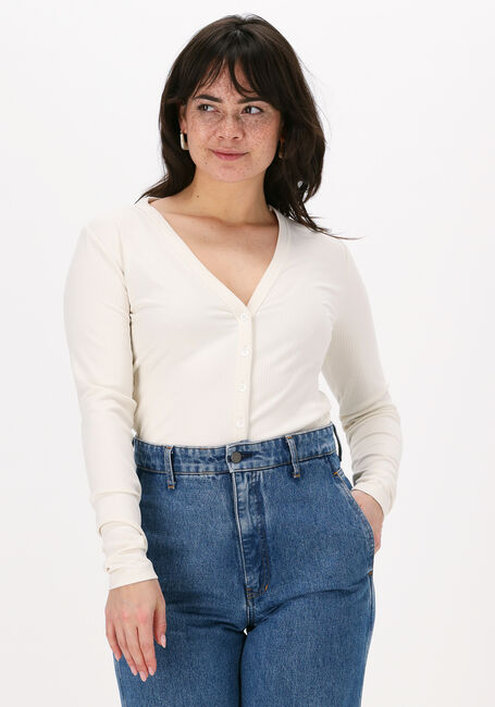 Ecru VANILIA Strickjacke PETITE RIB CARDI - large