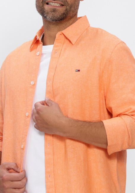 Orangene TOMMY JEANS Casual-Oberhemd TJM REG LINEN BLEND SHIRT EXT - large