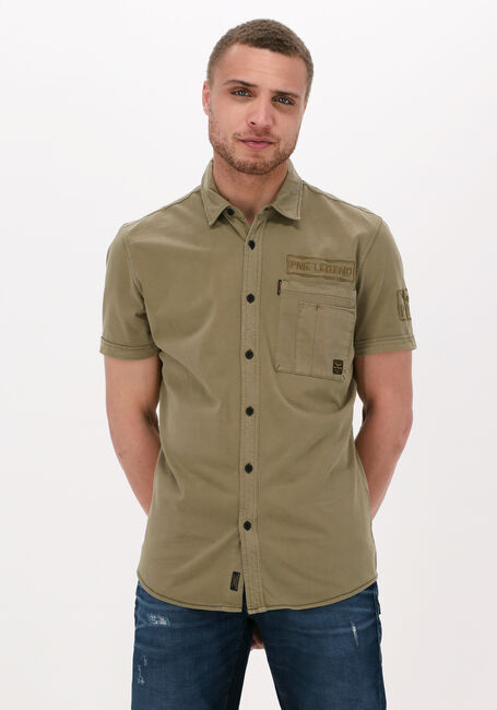Olive PME LEGEND Casual-Oberhemd SHORT SLEEVE SHIRT CTN SINGLE JERSEY - large