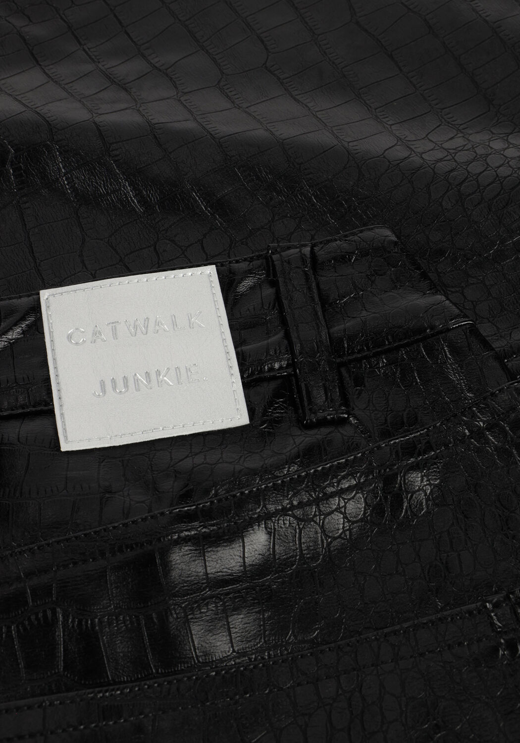 Schwarze CATWALK JUNKIE Minirock SHORT TEXTURED VEGAN LEATHER SKIRT - large