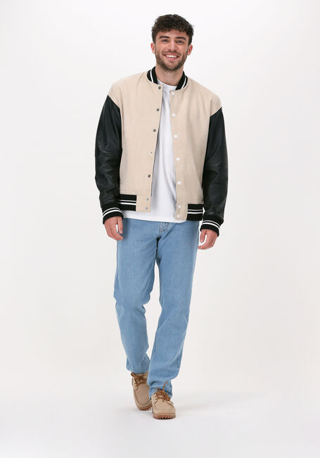Beige SELECTED HOMME Jack SLHAERO BOMBER SUEDE JKT EX - large