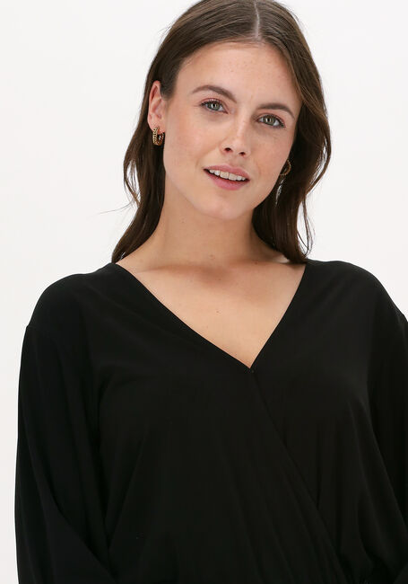Schwarze ALIX THE LABEL Top KNITTED SOLID BODY WITH BALLOON SLEEVES - large