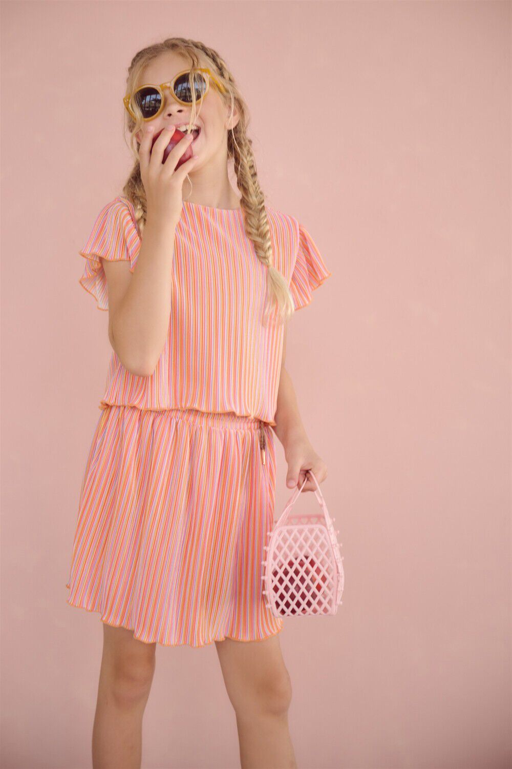 Orangene NONO Minirock NORAH STRIPED PLISSEE SKIRT - large