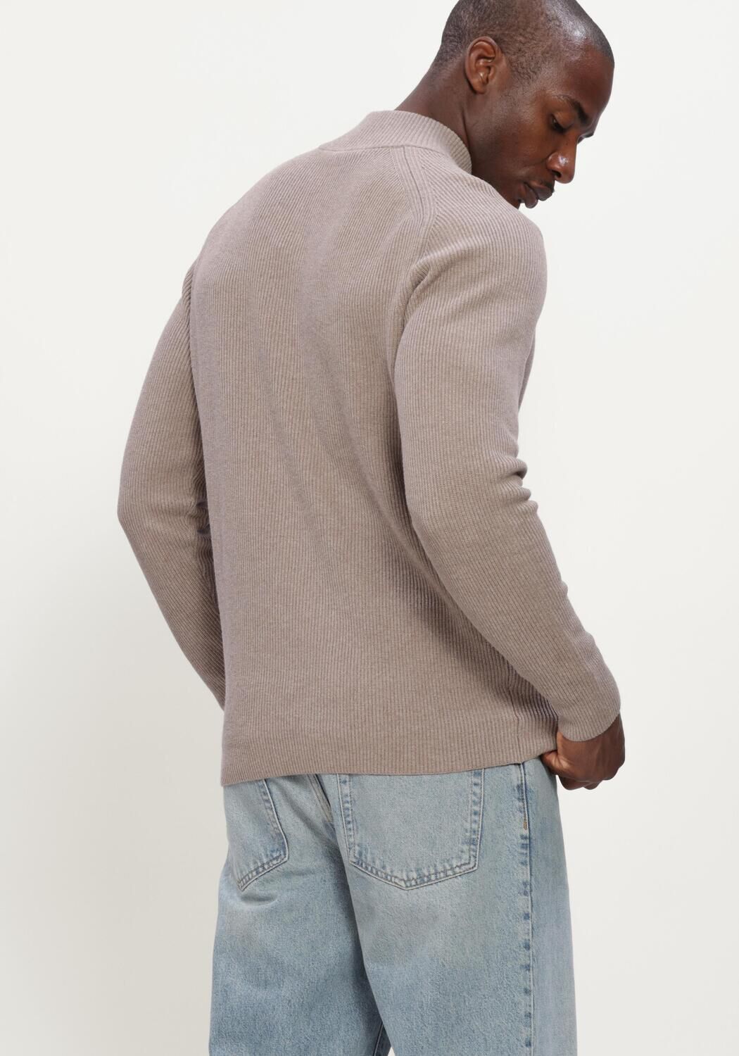 Beige GENTI Pullover TURTLE BUTTON LS - large
