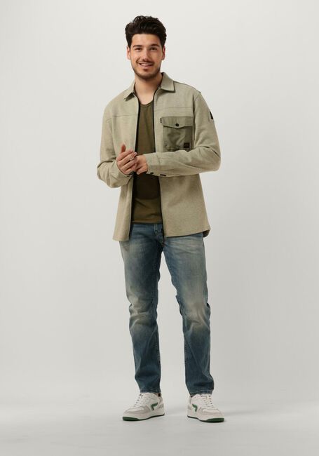 Olive PME LEGEND Overshirt LONG SLEEVE SHIRT SPACER SWEAT OVERSHIRT - large