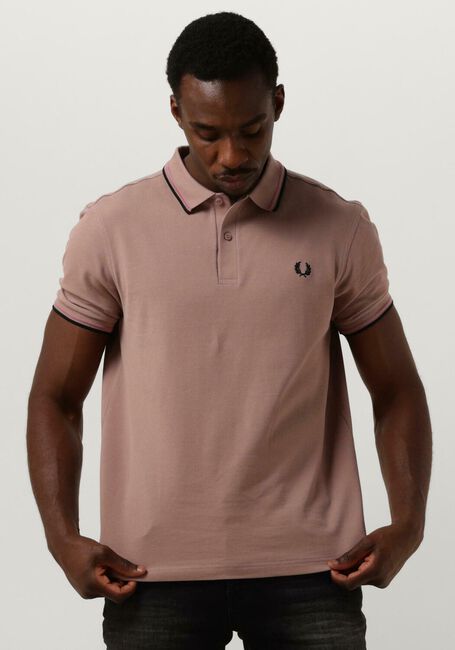 Hell-Pink FRED PERRY Polo-Shirt THE TWIN TIPPED FRED PERRY SHIRT - large