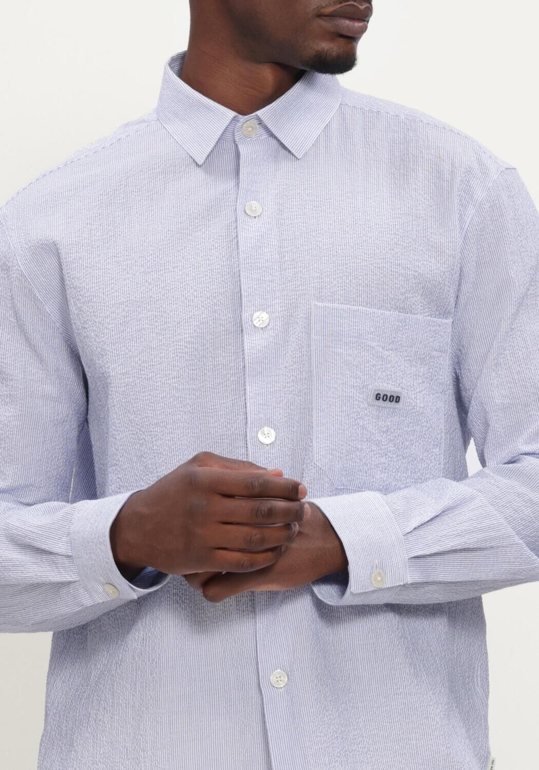 Hellblau THE GOODPEOPLE Casual-Oberhemd SOY - large