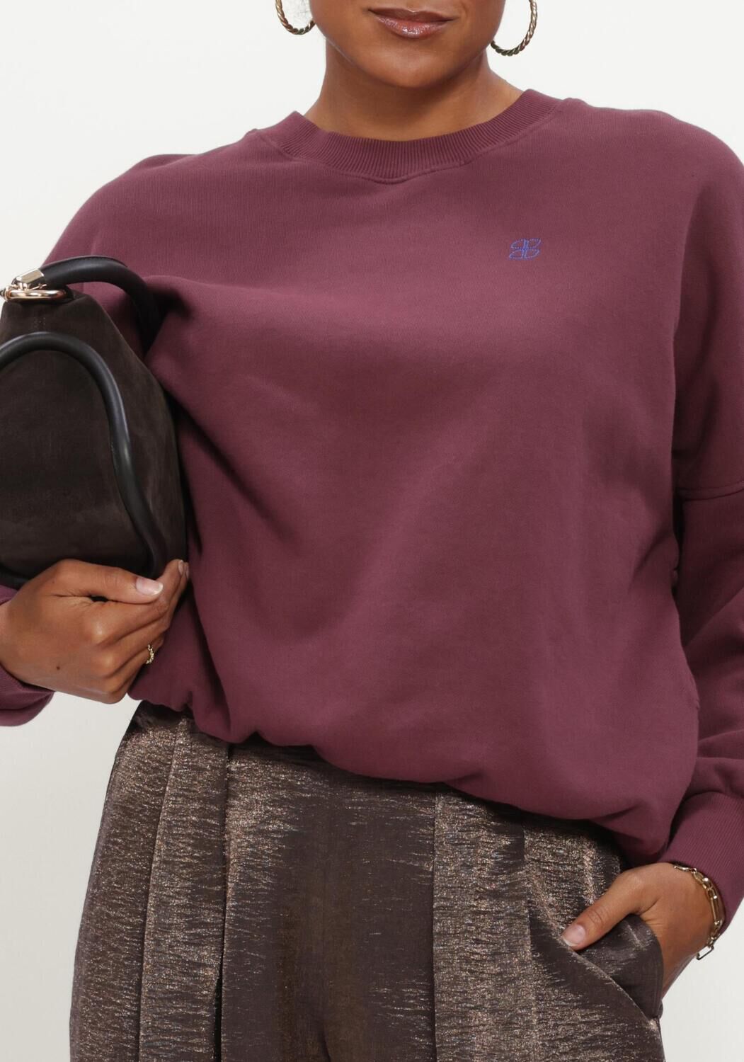 Bordeaux BY-BAR Sweatshirt MALYN LOGO SWEATER - large