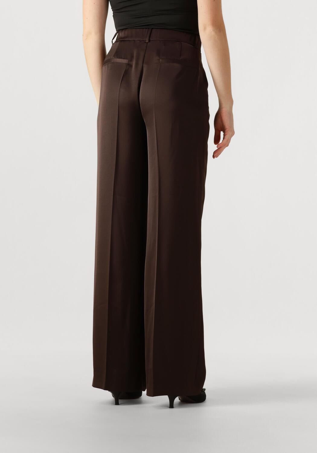 Braune DANTE6 Weite Hose JULES SATIN SMART PANTS - large