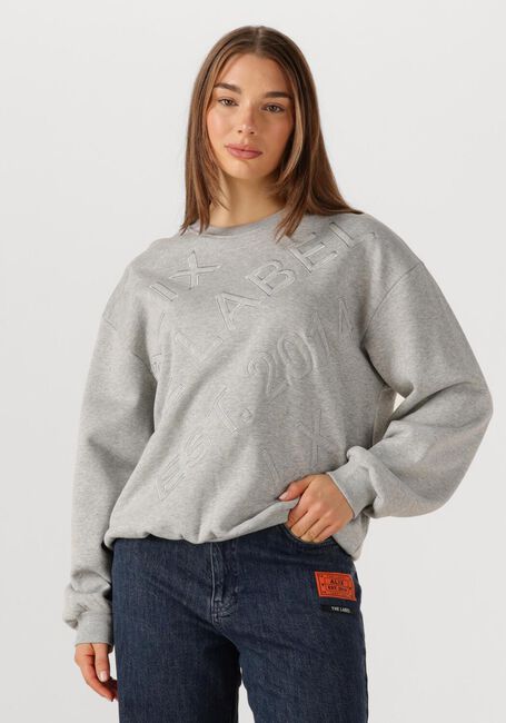 Graue ALIX THE LABEL Pullover LADIES KNITTED TEXT PATCHES SWEATER - large