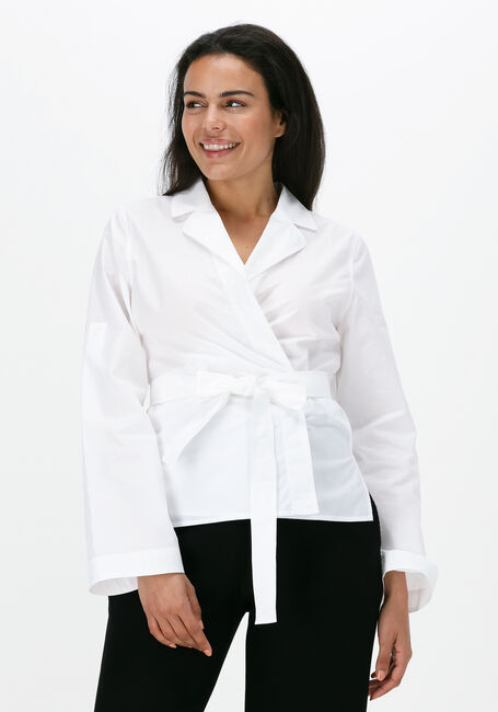 Weiße VANILIA Blusen POPLIN WRAP - large