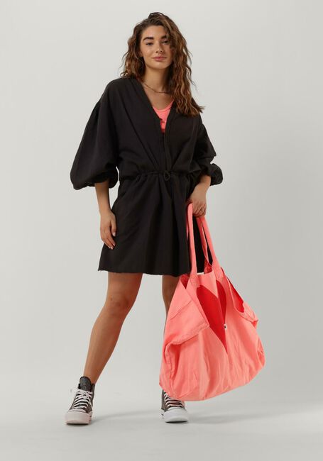 Schwarze 10DAYS Minikleid TUNIC DRESS WAFFLE - large