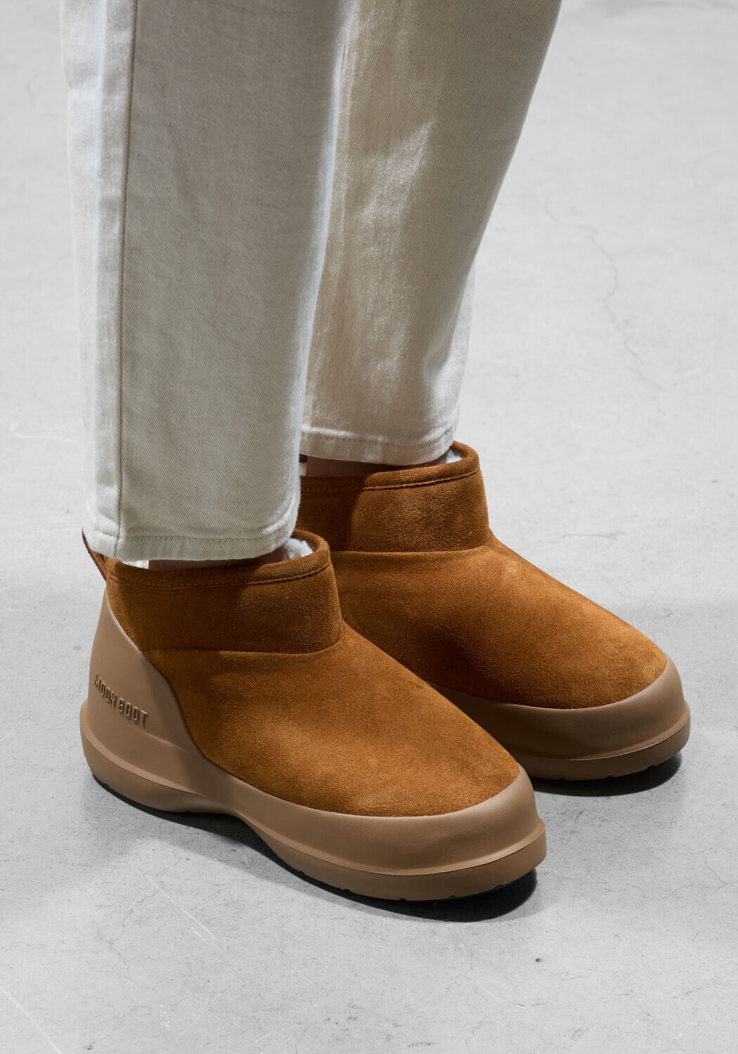 Cognacfarbene MOON BOOT Ankle Boots MB LUNA LOW BOOT SUEDE - medium