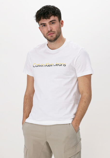 Weiße CALVIN KLEIN T-shirt MIXED INSTITUTIONAL TEE - large