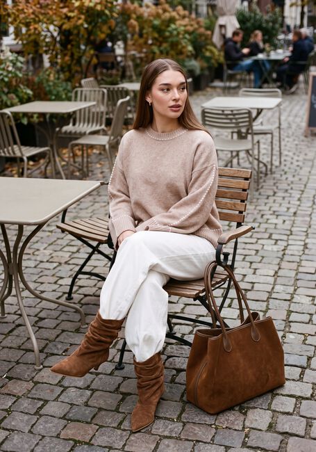 Beige NEO NOIR Pullover ROEME KNIT STITCH BLOUSE - large