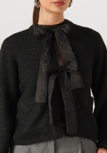 Schwarze OBJECT Pullover OBJSAGGIA L/S LO KNIT BOW CARDIGAN DIV - large