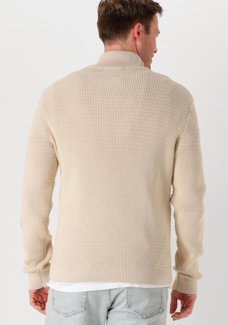 Beige SELECTED HOMME Pullover SLHTHEO LS KNIT STRUCTURE HALF ZIP - large
