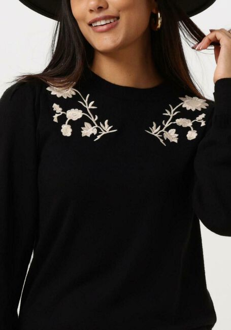 Schwarze OBJECT Minikleid OBJTHESS L/S KNIT EMBROIDERY DRESS E DIV - large